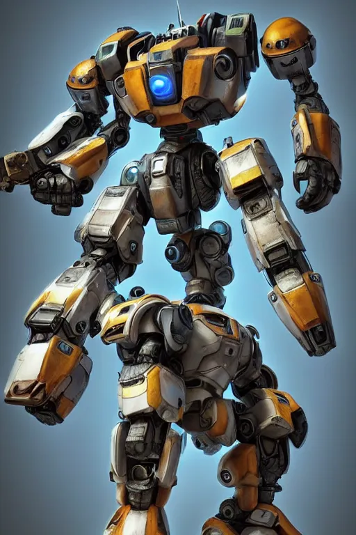 Image similar to mechwarrior 5 : mercenaries mech megaman transformer robot boss tank engine game octane render, 4 k, hd 2 0 2 2 3 d cgi rtx hdr style chrome reflexion glow fanart, global illumination ray tracing hdr fanart arstation by ian pesty by jesper ejsing pixar and disney unreal zbrush central hardmesh