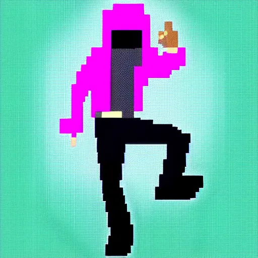 Prompt: Michael Jackson wearing pink as a video game character, pixel art, 2d rpg