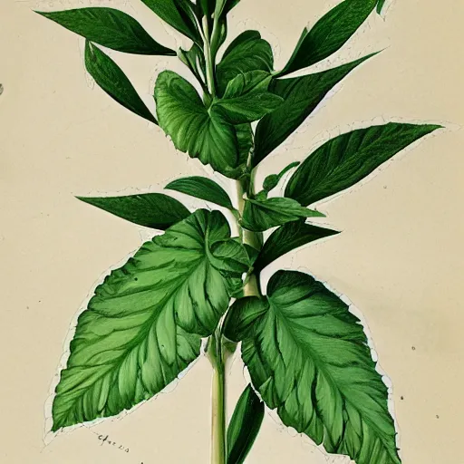 Image similar to botanical drawing of an alien plant species