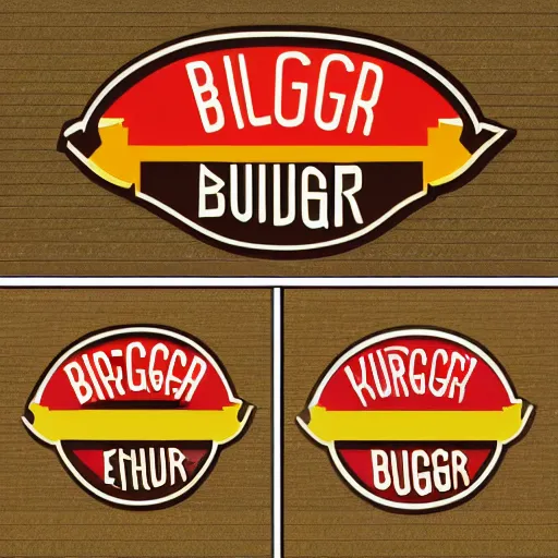 Image similar to high quality and iconic vector logo for a burger restaurant