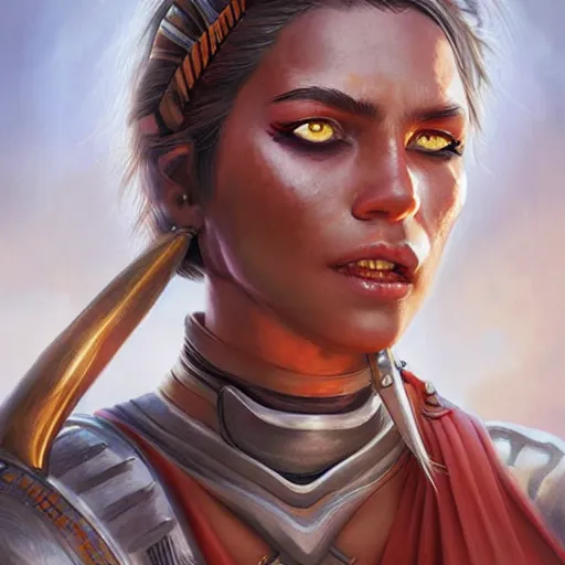 Image similar to portrait of a woman warrior, digital art, character art, by magali villeneuve