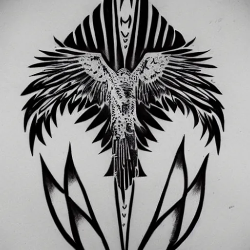 Prompt: tattoo design stencil. pencil sketch, black and white, hawk