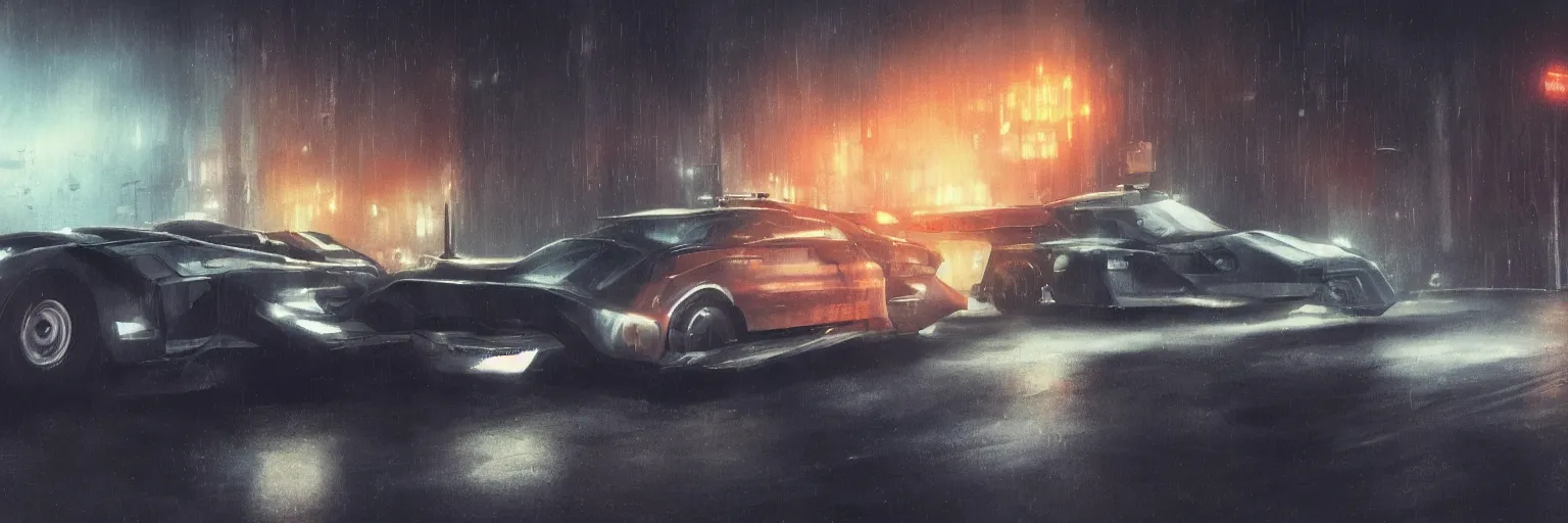 Image similar to Police Spinner, Blade Runner Car, concept art, 2049, illustration by George Hull Design, 8k