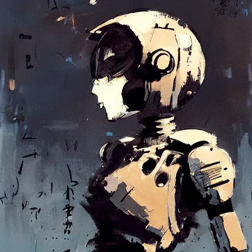 Prompt: an artwork of a robot girl, by Ashley Wood