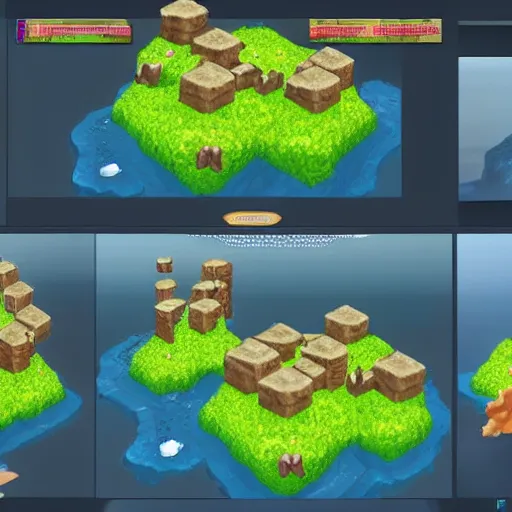 Prompt: game art floating islands