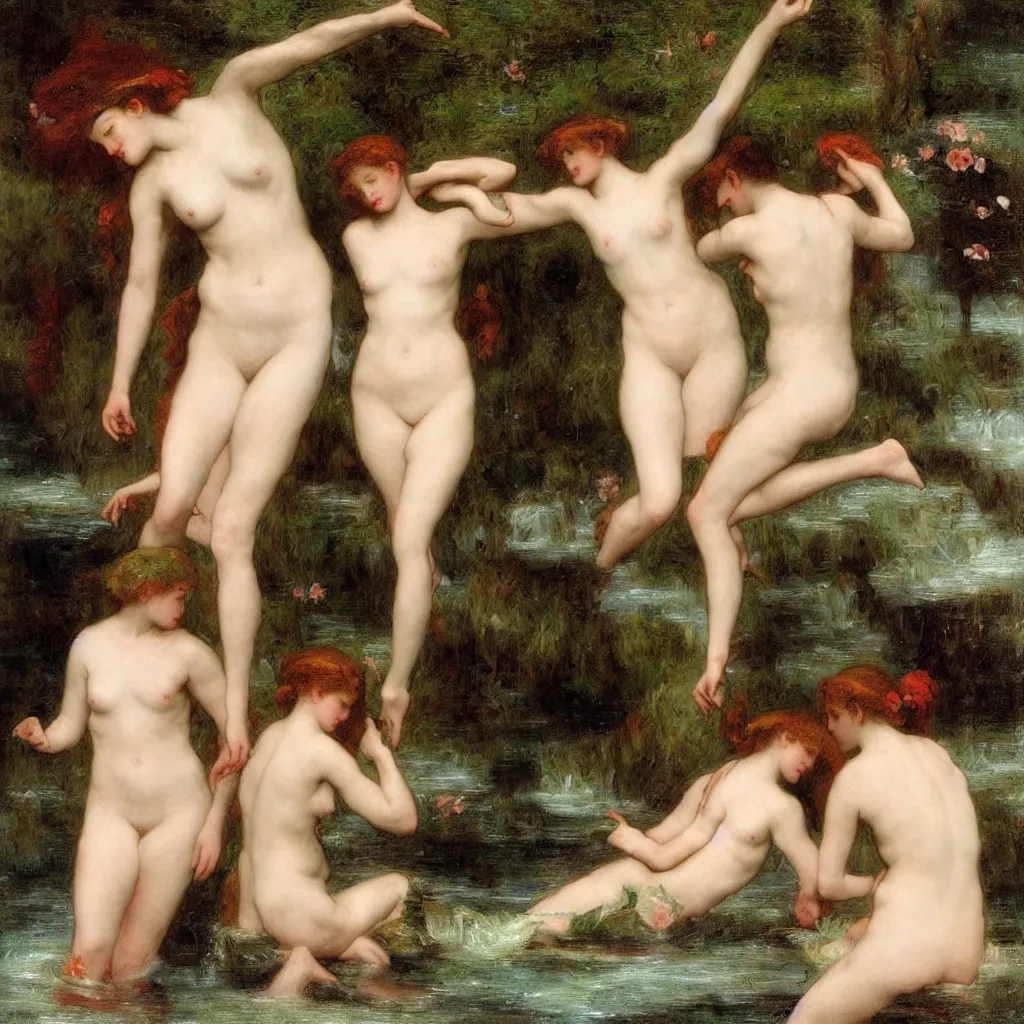 Image similar to sea nymphs painted by beauguereau