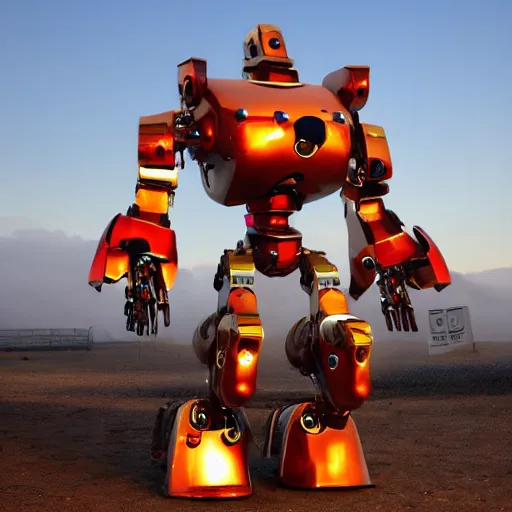 Image similar to gigantic robot made from 5 elements