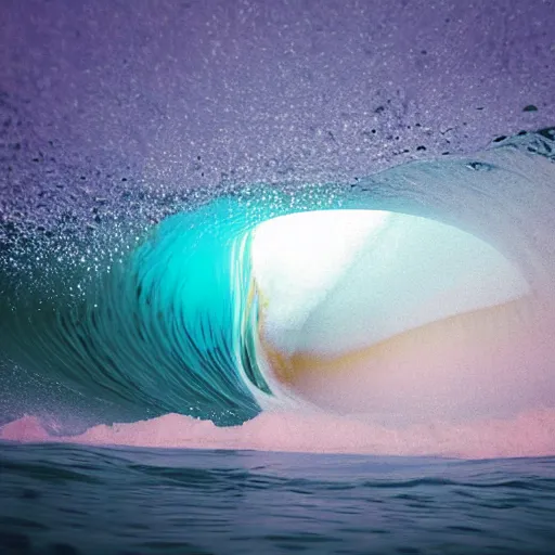 Image similar to A photo of the inside of a wave breaking”