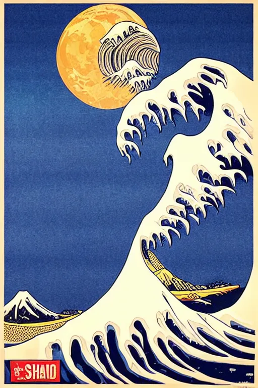 Mesmerizing Masterpiece: the Great Wave Exhibition Poster Iconic Hokusai  Japanese Museum Art-captivating the Great Wave Exhibition Poster -   Israel