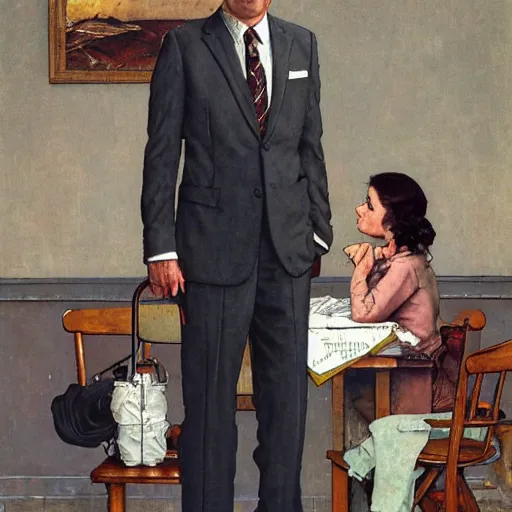 Image similar to saul goodman by norman rockwell