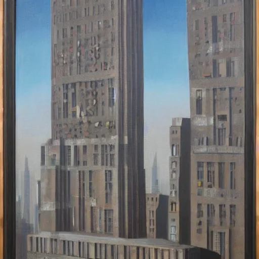Prompt: a surreal brutalist gothic painting of new York