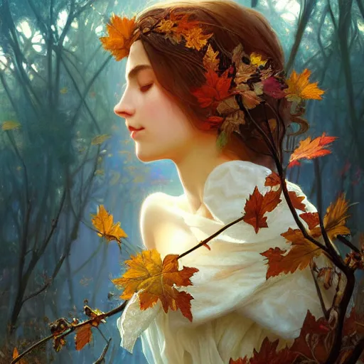 Prompt: ! dream summer becomes autumn, intricate, highly detailed, digital painting, artstation, concept art, smooth, sharp focus, illustration, unreal engine 5, 8 k, art by artgerm and greg rutkowski and alphonse mucha