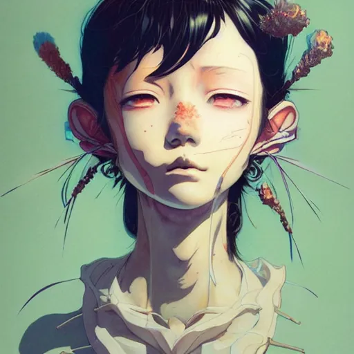 Image similar to prompt : adventure character portrait soft light painted by james jean and katsuhiro otomo and erik jones, inspired by evangeleon anime, smooth face feature, intricate oil painting, high detail illustration, sharp high detail, manga and anime 1 9 9 9