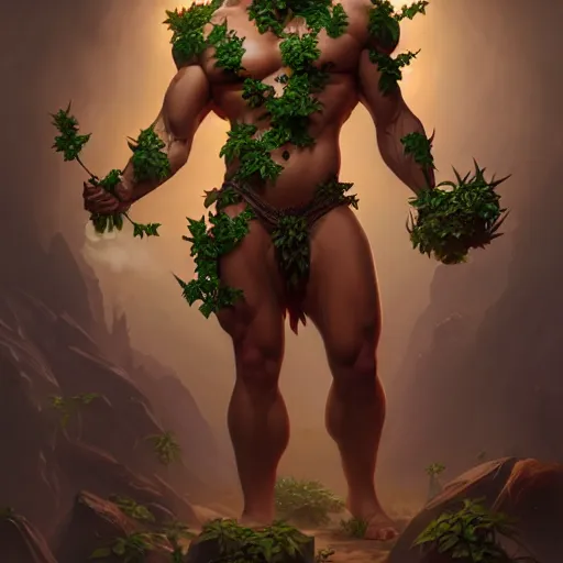 Prompt: A studio full body shot of a photorealistic male male muscular muscular poison ivy wide angle, deep focus, D&D, fantasy, intricate, elegant, highly detailed, digital painting, artstation, concept art, matte, sharp focus, illustration, hearthstone, art by Artgerm and Greg Rutkowski and Alphonse Mucha