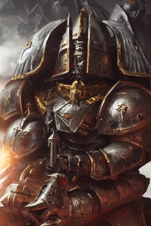 Image similar to armor portrait heros warhammer 4 0 k horus heresy fanart - the primarchs emperor by johannes helgeson animated with vfx concept artist & illustrator global illumination ray tracing hdr fanart arstation zbrush central hardmesh 8 k octane renderer comics stylized