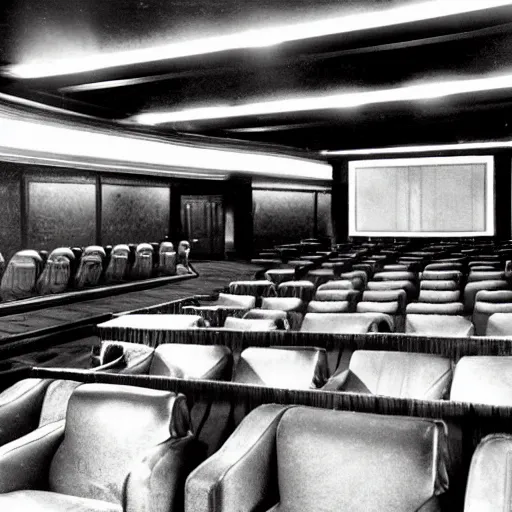 Image similar to retro photo of the interior of a movie theater