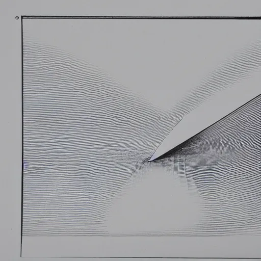 Prompt: plotter drawing the horizon