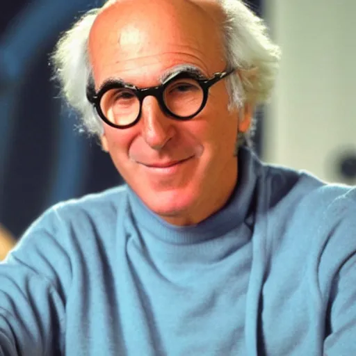 Prompt: larry david in a body of a baby