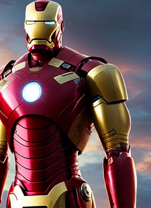 Image similar to Donald Trump as Iron Man, still from Marvel Movie, 8k, high detail,