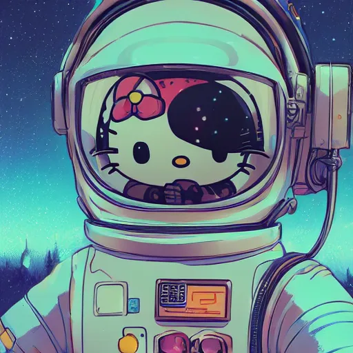 Prompt: portrait of an astronaut hello kitty, concept art by makoto shinkai, dan mumford, digital art, highly detailed, intricate, sci-fi, sharp focus, Trending on Artstation HQ, deviantart, unreal engine 5, 4K UHD image