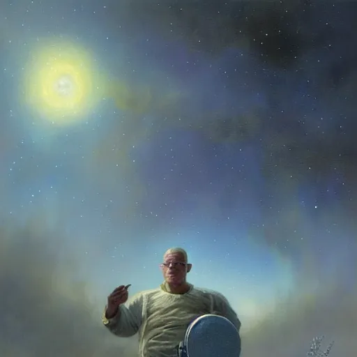 Image similar to UHD tonalism cosmic painting of Hank Hill, by Antonio Caparo and Ferdinand Knab and Greg Rutkowski, UHD, photorealistic, trending on artstation, trending on deviantart