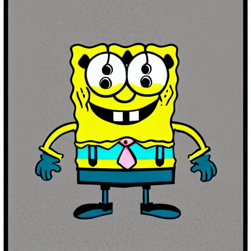 Image similar to spongebob as a hooligan