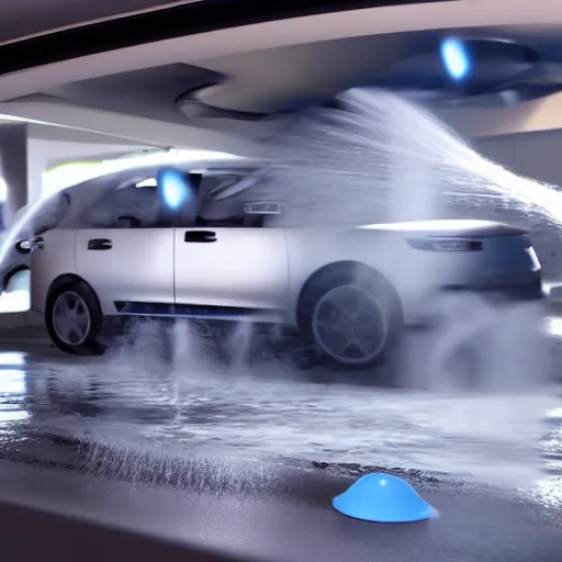 Prompt: robotic car wash of the future, hyper realistic, 4k, 8k, cinematik