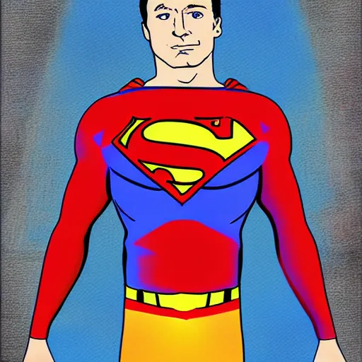 Image similar to Zelensky in a superman outfit, digital art