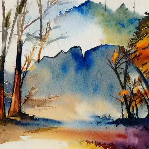 Image similar to watercolor landscape