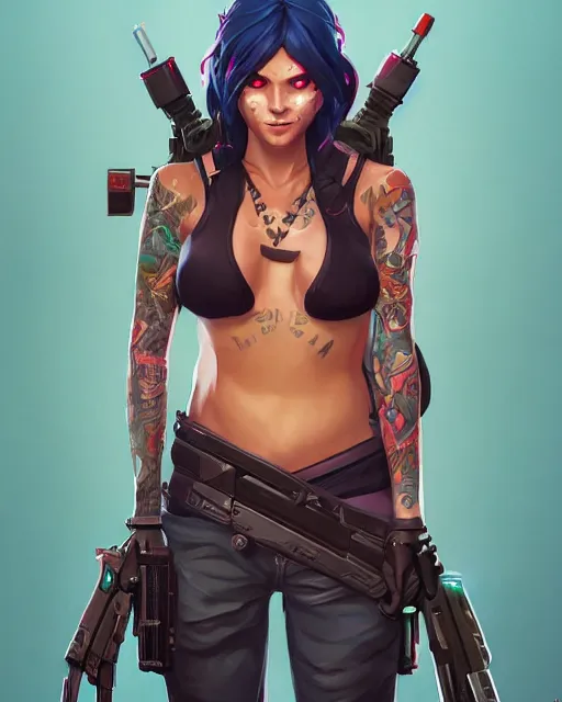 Image similar to viper character valorant agent beautiful female tattoo symmetrical face eyes full length fantasy art apex fortnite Video game icon, 2d game art gta5 cover , official fanart behance hd artstation by Jesper Ejsing, by RHADS, Makoto Shinkai and Lois van baarle, ilya kuvshinov, rossdraws