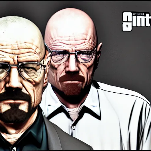 Image similar to Walter White on a GTA V Loading Screen, cell shaded art, 4K