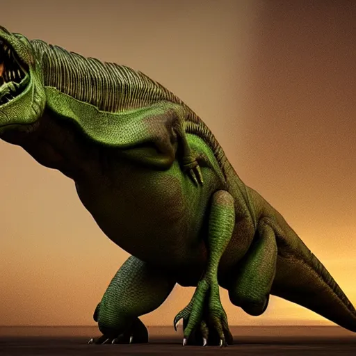 Image similar to a t-rex with alien mutation, octane render, 3D