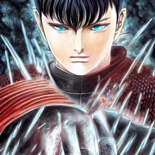 Prompt: guts becoming a god hand member, berserk series, fantasy, hyper realistic, manga, trending on artstation