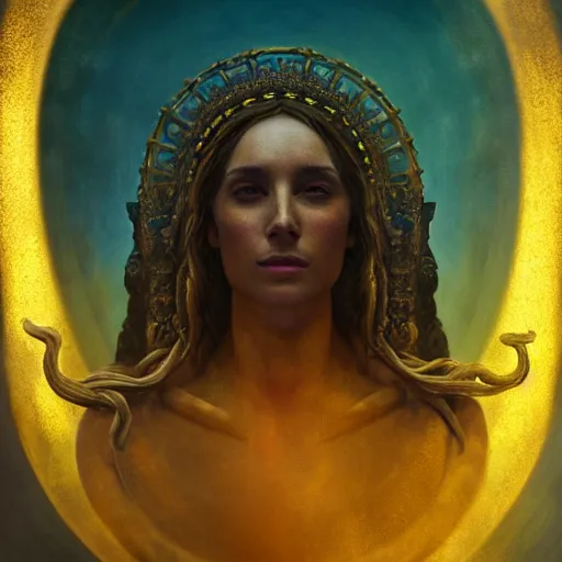 Image similar to majestic gracious regal goddess hecate portrait, ancient greece, mysterious atmospheric lighting, elysian fields, ancient greece, painted, intricate, volumetric lighting, beautiful, rich deep colours masterpiece, golden hour, golden ratio, sharp focus, ultra detailed, by leesha hannigan, ross tran, thierry doizon, kai carpenter, ignacio fernandez rios