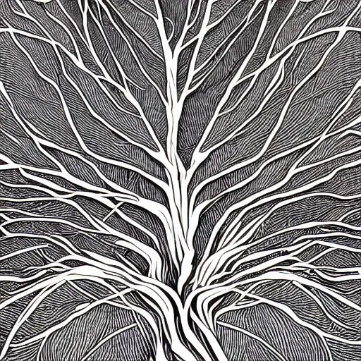 Image similar to digital art, Abstract art, intricate, veins, roots, leafs, trending on artstation, -640