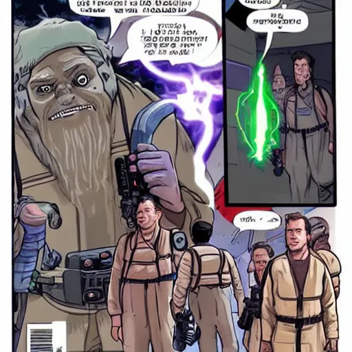 Image similar to the ghostbusters capturing the spirit of obi wan kenobi