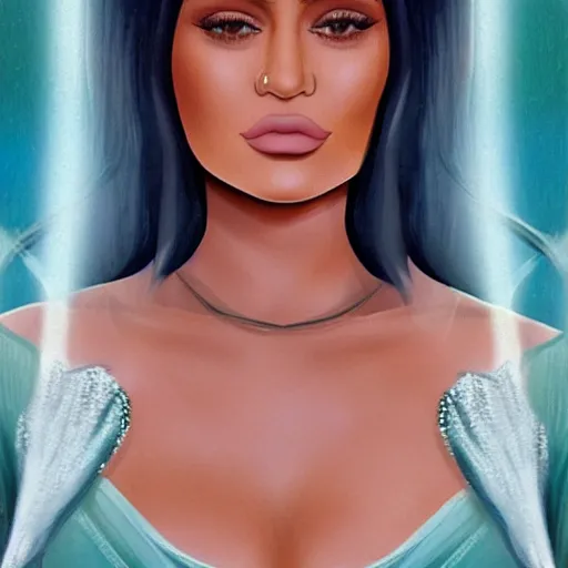 Prompt: kylie jenner as a greek goddess, photorealistic, cinematic