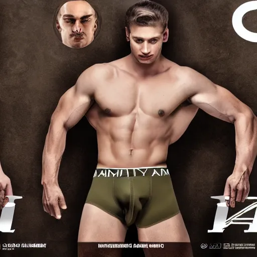 Army Man underwear ad, Calvin Klein photography