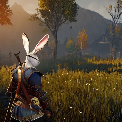 Image similar to a rabbit in the video game Witcher 3