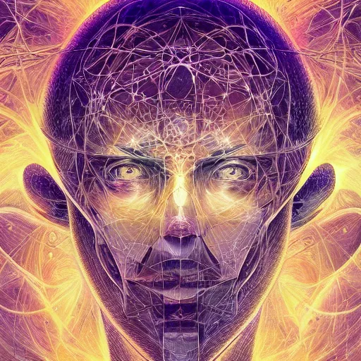 Image similar to beautiful portrait of quantum intelligence, spatial space deformation in latent space, math art, astral plane, by artgerm and dan mumford and gustave dore, intricately detailed, precise, well proportioned