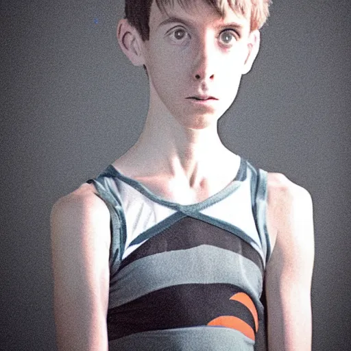 Prompt: this anorexic boy is a cheerleader, photo courtesy of the bbc, 3 5 mm photography, highly detailed, cinematic lighting, award winning photojournalism