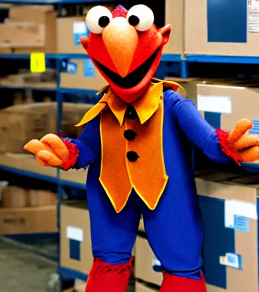 Prompt: count von count from sesame street, in a warehouse