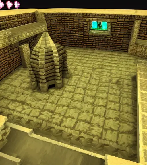 the main room in a 3d Zelda dungeon, Stable Diffusion