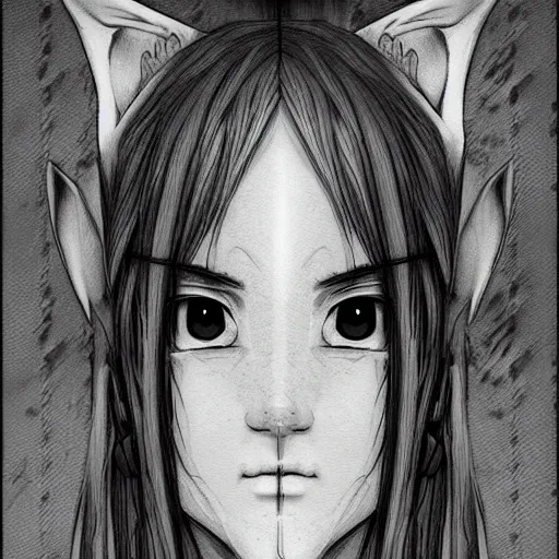 Prompt: Portrait of a elf, manga style, ultra detailed, gray