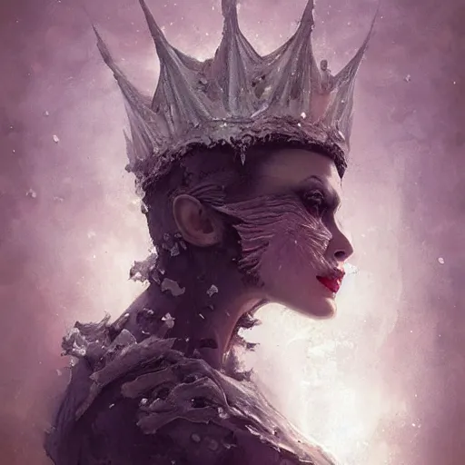 Prompt: !dream Thermalcore a demonic Frosty whilst wearing Crown Of Ice lawyer Jenny Frankino portrait portrait Face eyes Wearing Snickerdoodles on her Calves in July Intaglio Brushstrokes by tom bagshaw Anato Finnstark Ismail Inceoglu