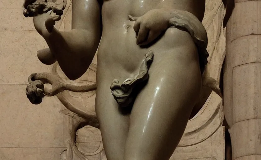 Image similar to “ statue of a women by michelangelo ”