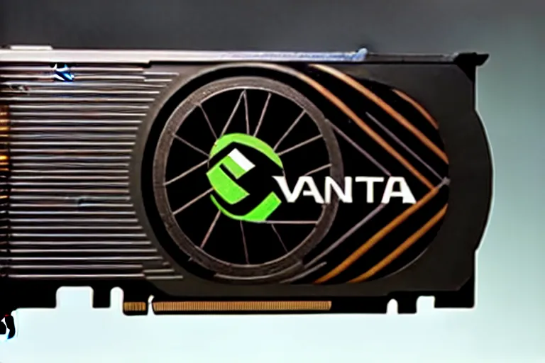 Image similar to a vanitas painting depicting an NVIDIA RTX A100 GPU, graphics card