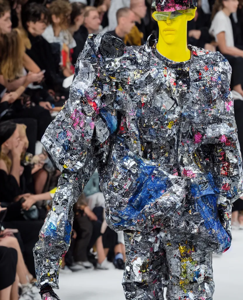 Image similar to hyperrealistic and heavy detailed balenciaga runway show of bart simpson , Leica SL2 50mm, vivid color, high quality, high textured