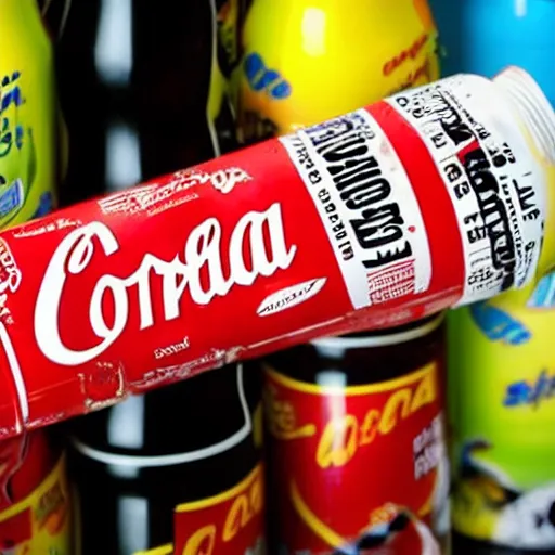 Prompt: a softdrink bottle labelled conka cola, marketing photo