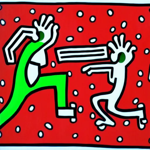 Prompt: high quality painting by keith harring